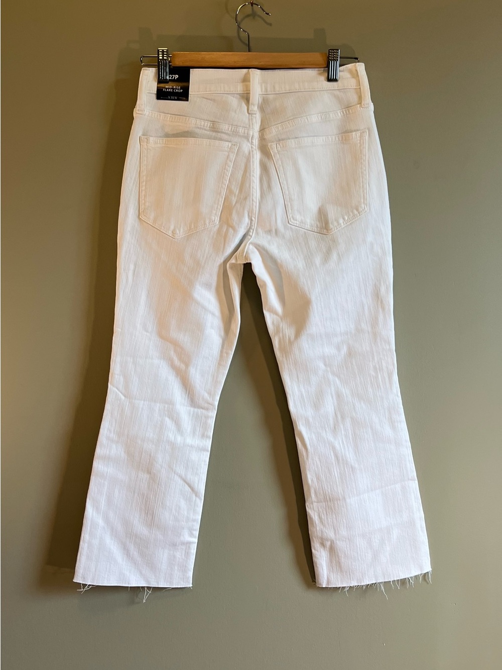 J. Crew Factory White Mid-Rise Flare Crop Jeans